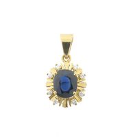 18-karat gold pendant with sapphire and diamond | 0.12 ct.