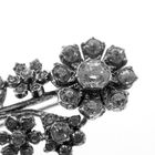 Image 3 of Silver brooch of flowers with zirconia stones