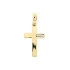 Afbeelding 1 van Bicolor gouden hanger van een kruis