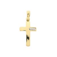 Bicolor gouden hanger van een kruis