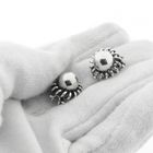 Image 7 of Silver domed earrings; Fantasy design