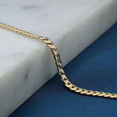 Image 2 of Gold flat gourmet link bracelet