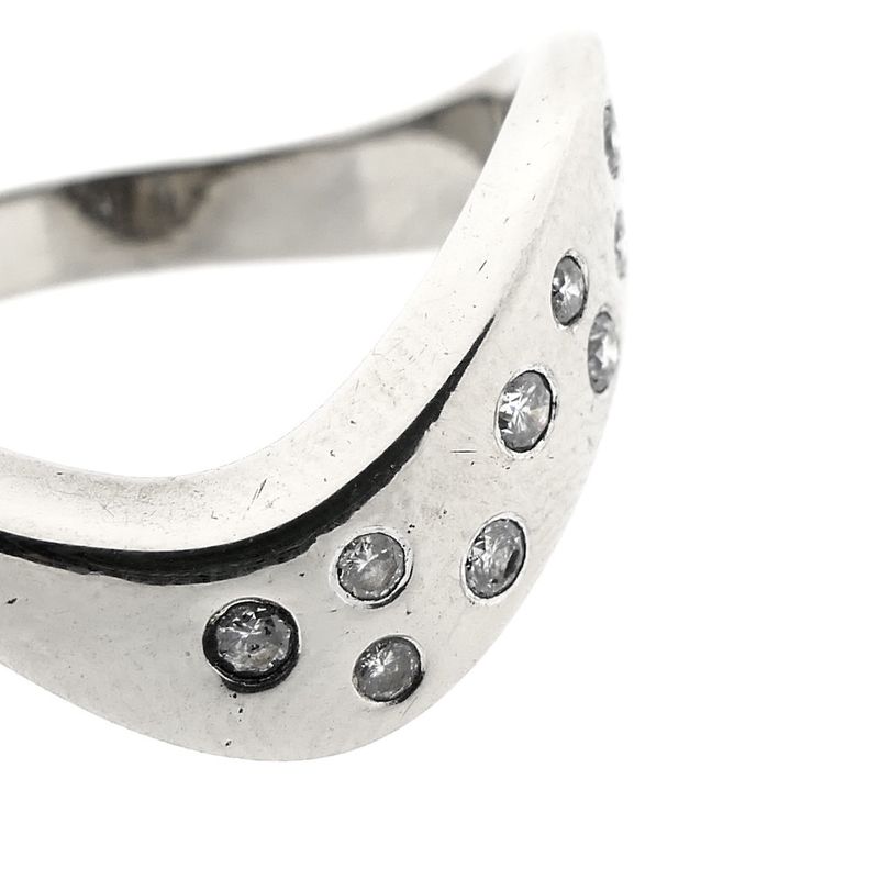 Image 7 of White gold wide ring with diamonds; 0.20 ct.