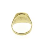 Image 4 of Gold signet ring with blue layered stone; Pinky ring