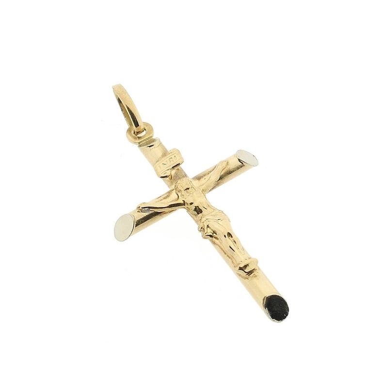 Image 8 of 18-karat gold pendant of a cross with corpus | INRI