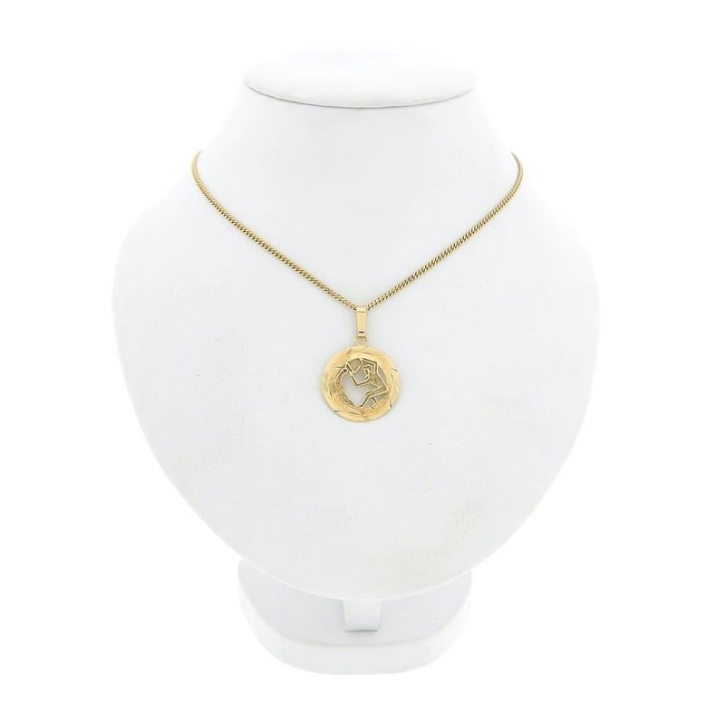 Image 8 of Gold zodiac sign pendant; Aquarius