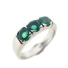 Image 1 of White gold ring with emerald