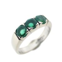 White gold ring with emerald