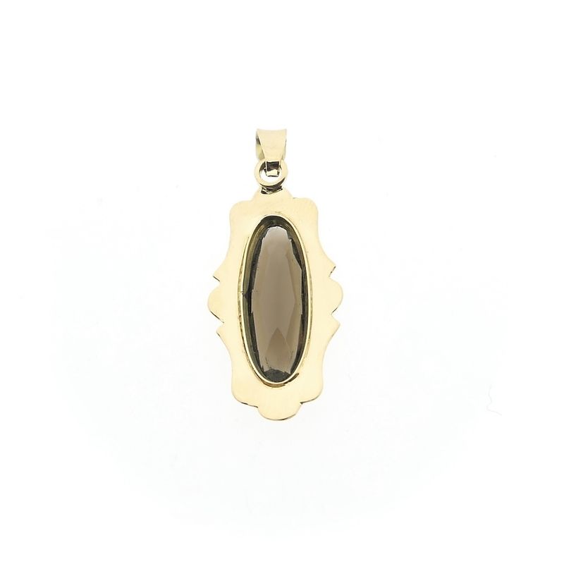 Image 5 of Vintage gold pendant with smoky quartz