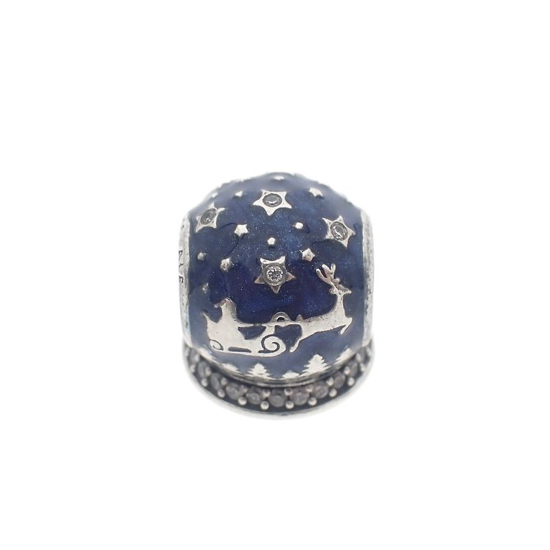 Image 3 of Pandora charm; Silver; Christmas Crystal Ball