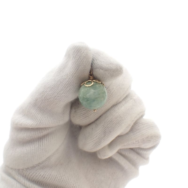 Image 7 of Golden ball pendant with jade