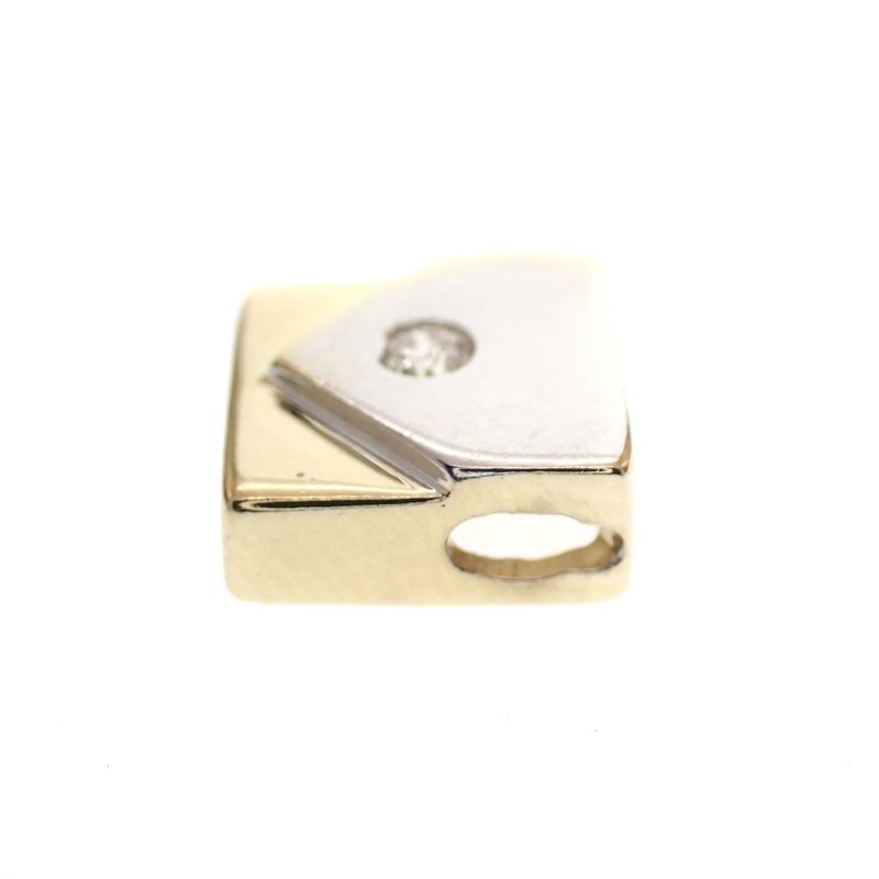 Image 4 of Two-tone gold envelope pendant with 0.04 ct diamond.