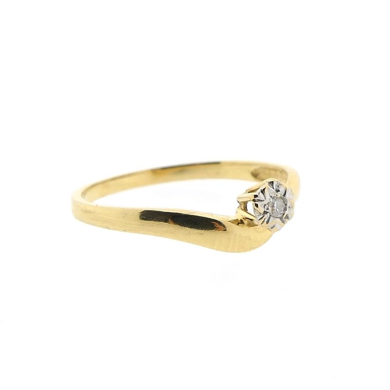 Image 5 of Gold solitaire ring with diamond | 0.02 ct.