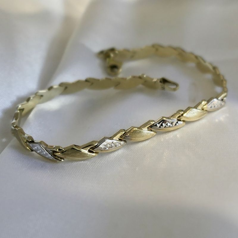 Image 2 of Two-tone gold fantasy link bracelet | 19 cm
