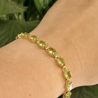 Image 7 of Gold tennis bracelet with peridot | 18 cm