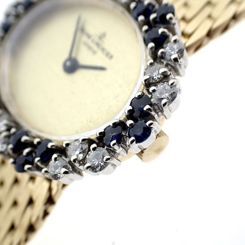 Image 8 of Baume Mercier Vintage; 14k. gouden horloge met briljanten en saffier