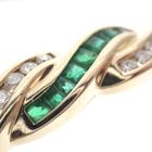 Image 6 of Gold bracelet with emerald and diamond 0.51 ct.; Vintage | Ø 57 mm