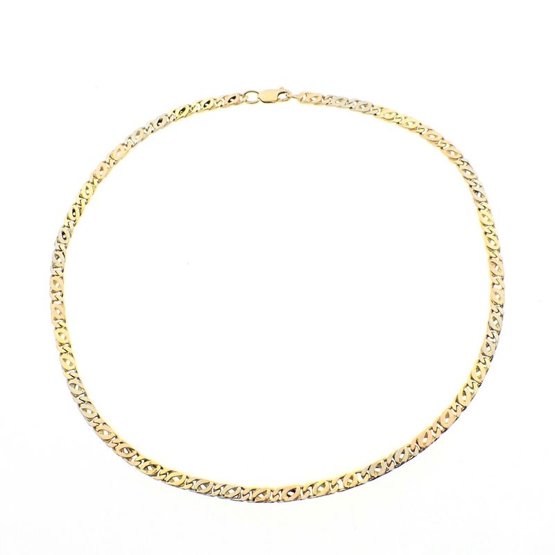 Image 5 of Tricolor gold men's necklace.