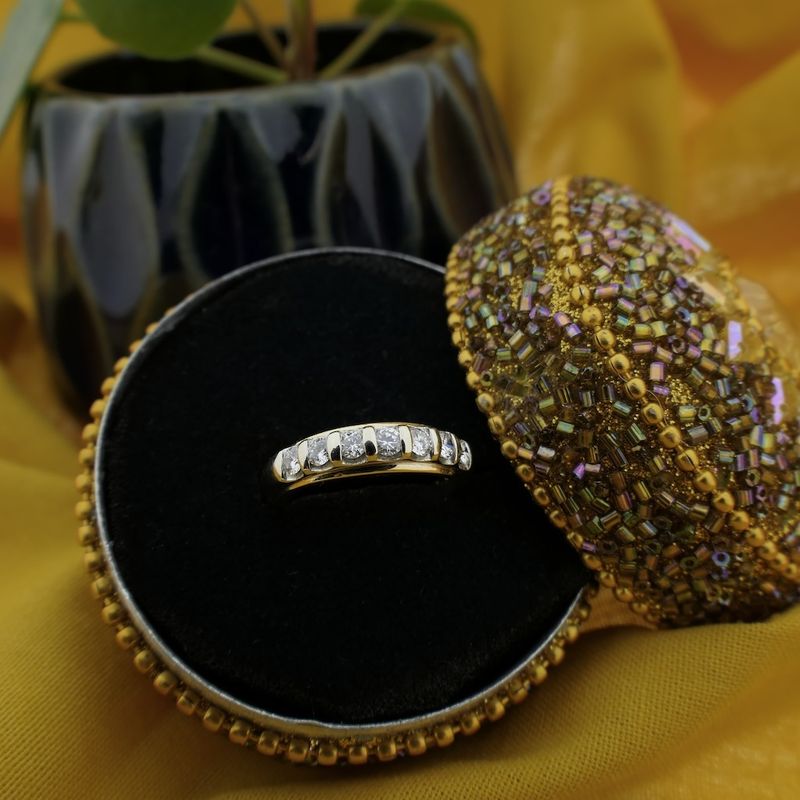 Image 2 of 18-karat two-tone gold ring with 0.42 ct. diamond