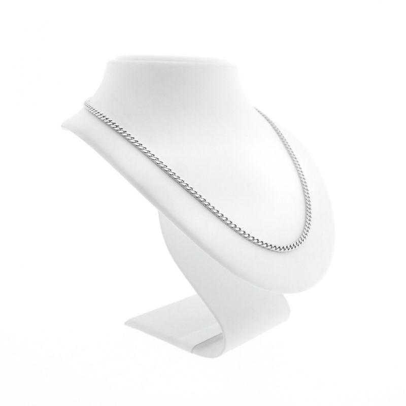 Image 7 of Silver flat gourmet link chain | 51 cm