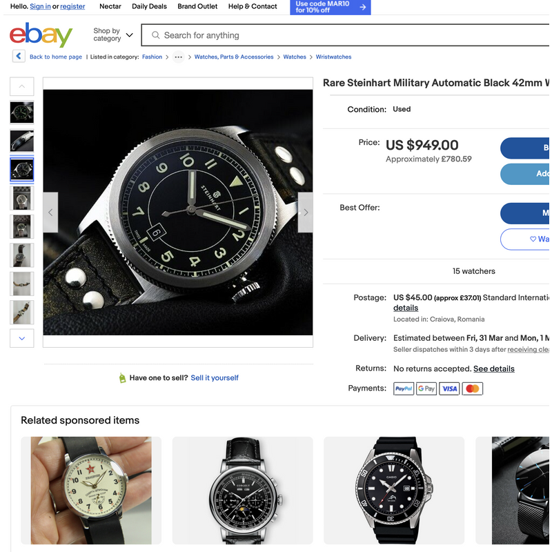 Image 14 of Steinhart Military; Automatic men's watch