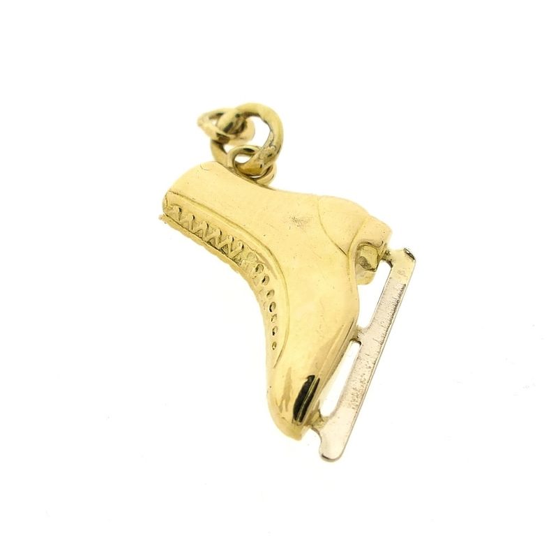 Image 2 of Two-tone gold pendant of a skate