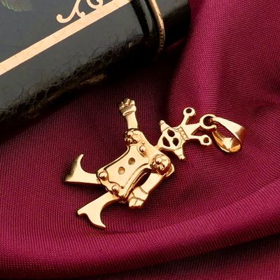 Image 2 of Gold pendant of a dancing jester