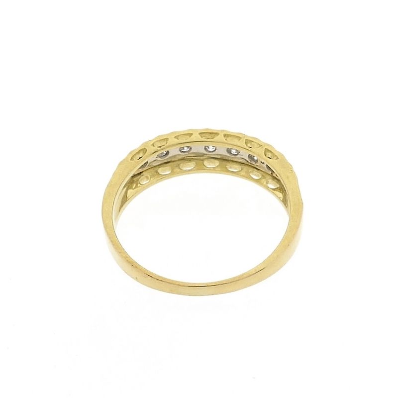 Image 5 of 18 carat yellow gold ring with diamonds | 0.07 ct.