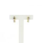 Image 1 of Bicolor gold stud earrings with diamond; 0.08 ct.