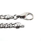 Image 5 of White gold gourmet link necklace | 47 cm