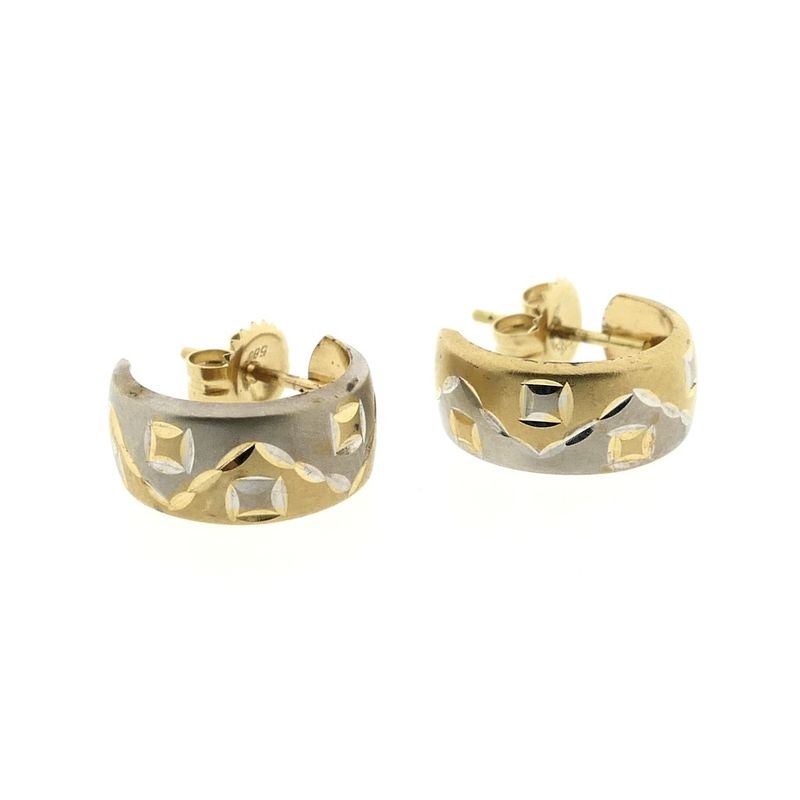 Image 6 of Two-tone gold stud earrings