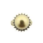 Image 3 of 18-karat gold cocktail ring with sea pearl and 1.10 ct diamond.