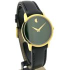 Image 3 of Movado Museum Classic; Gold-plated women's watch with green 'Mother of Pearl' dial; 0607633