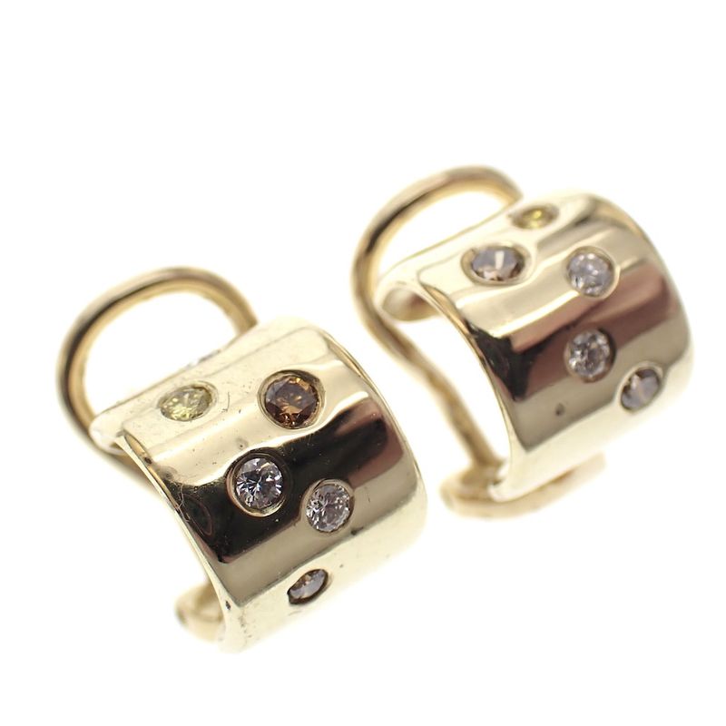 Image 3 of Gold stud earrings with diamonds 0.15 ct.