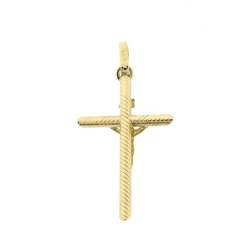 Image 7 of Gold pendant of a cross with corpus | INRI