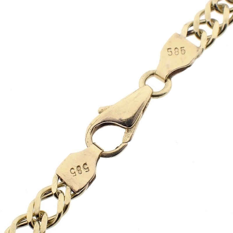 Image 5 of Gold flat gourmet link bracelet | 18.5 cm