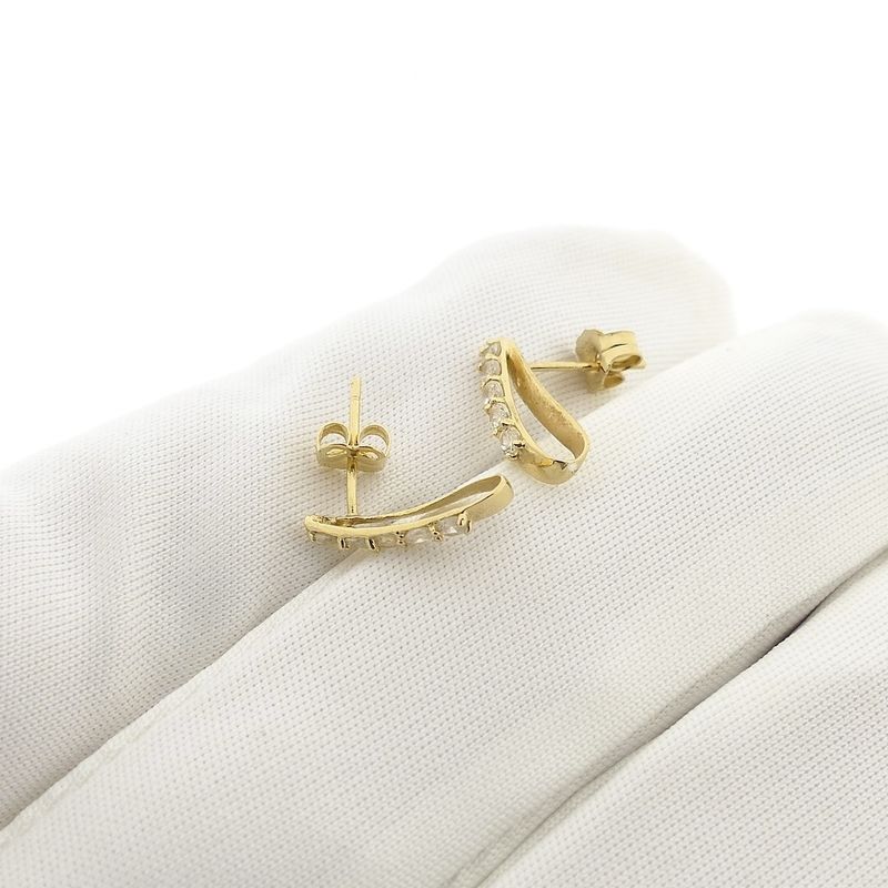 Image 6 of Gold stud earrings with zirconia
