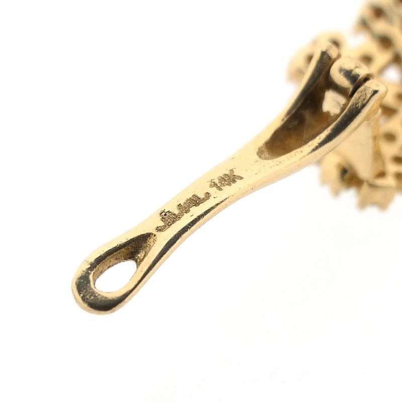 Image 6 of Gold snowflake stud earrings with zirconia