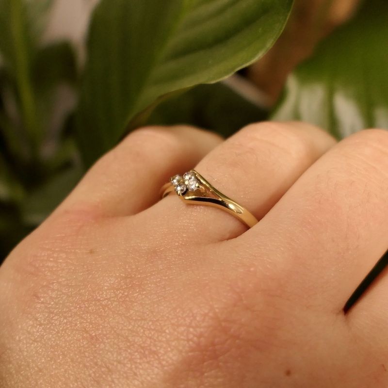 Image 9 of Gold subtle ring with zirconia