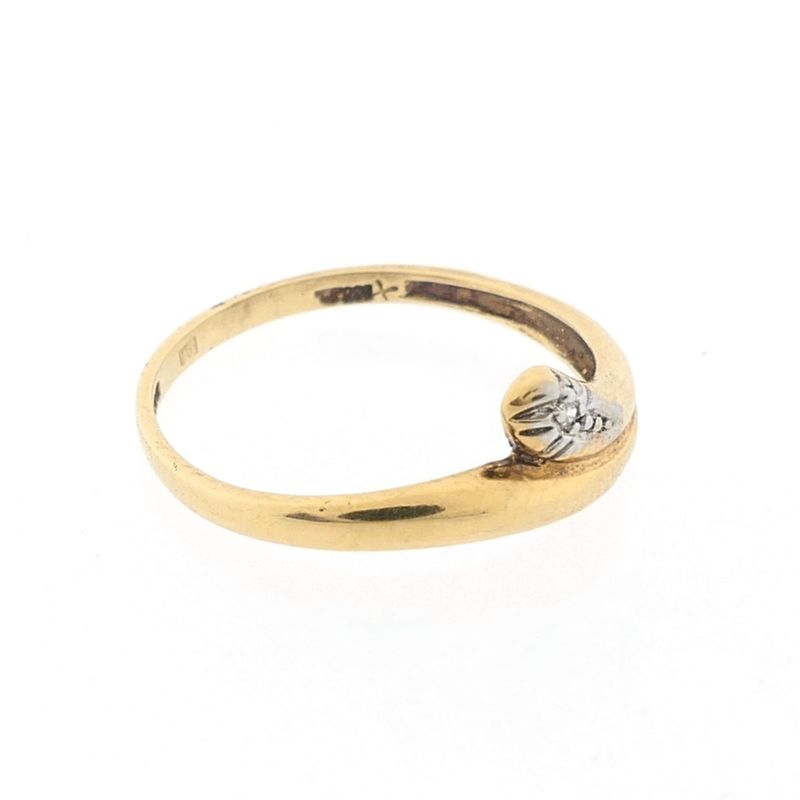 Image 4 of Gold ring with diamond; 0.005 ct.
