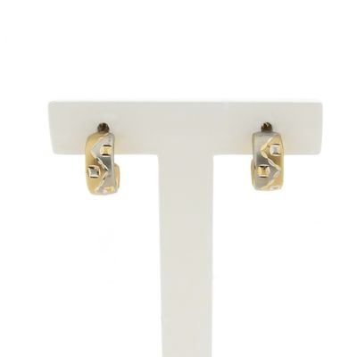 Image 1 of Two-tone gold stud earrings