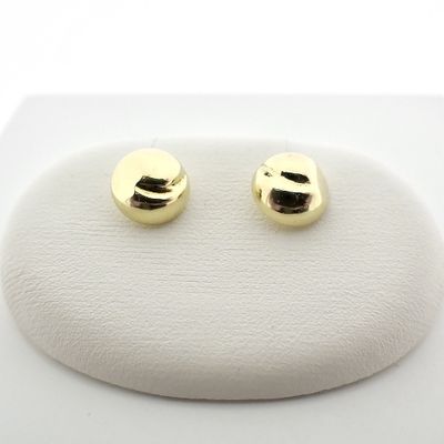 Image 1 of Gold stud earrings with large round button