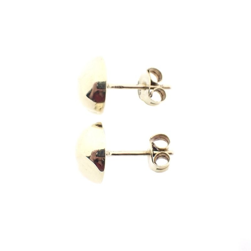 Image 4 of Gold stud earrings with large round button