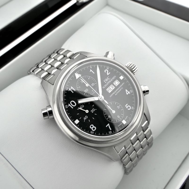 Image 19 of IWC Flieger 'Doppelchronograph' IW371319; Automatic men's watch with rattrapante chronograph