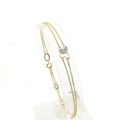 Gold bracelet with butterfly | 19.5 cm Image 1 of Gold bracelet with butterfly | 19.5 cm
