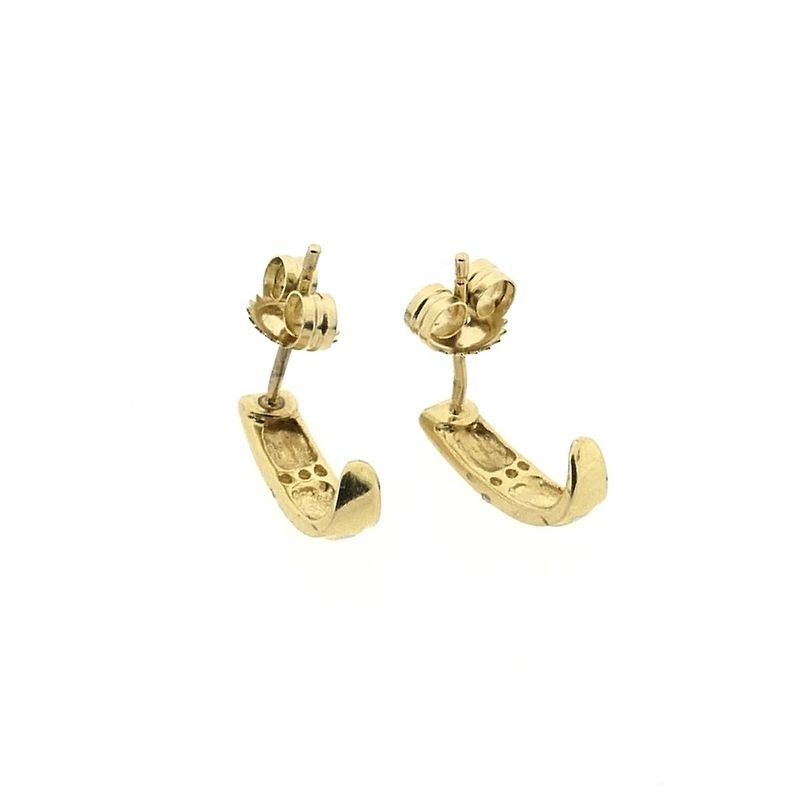 Image 12 of Bicolor gold stud earrings with zirconia