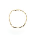 Image 3 of Gold closed Figaro link bracelet | 20 cm