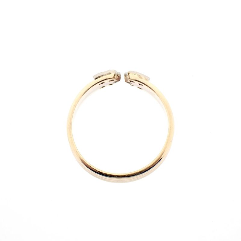 Image 5 of Tricolor gold ring with diamonds 0.05 ct.