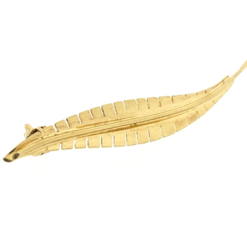 Image 2 of Gold feather brooch