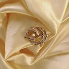 Image 2 of Two-tone gold fantasy brooch with diamond and pearl